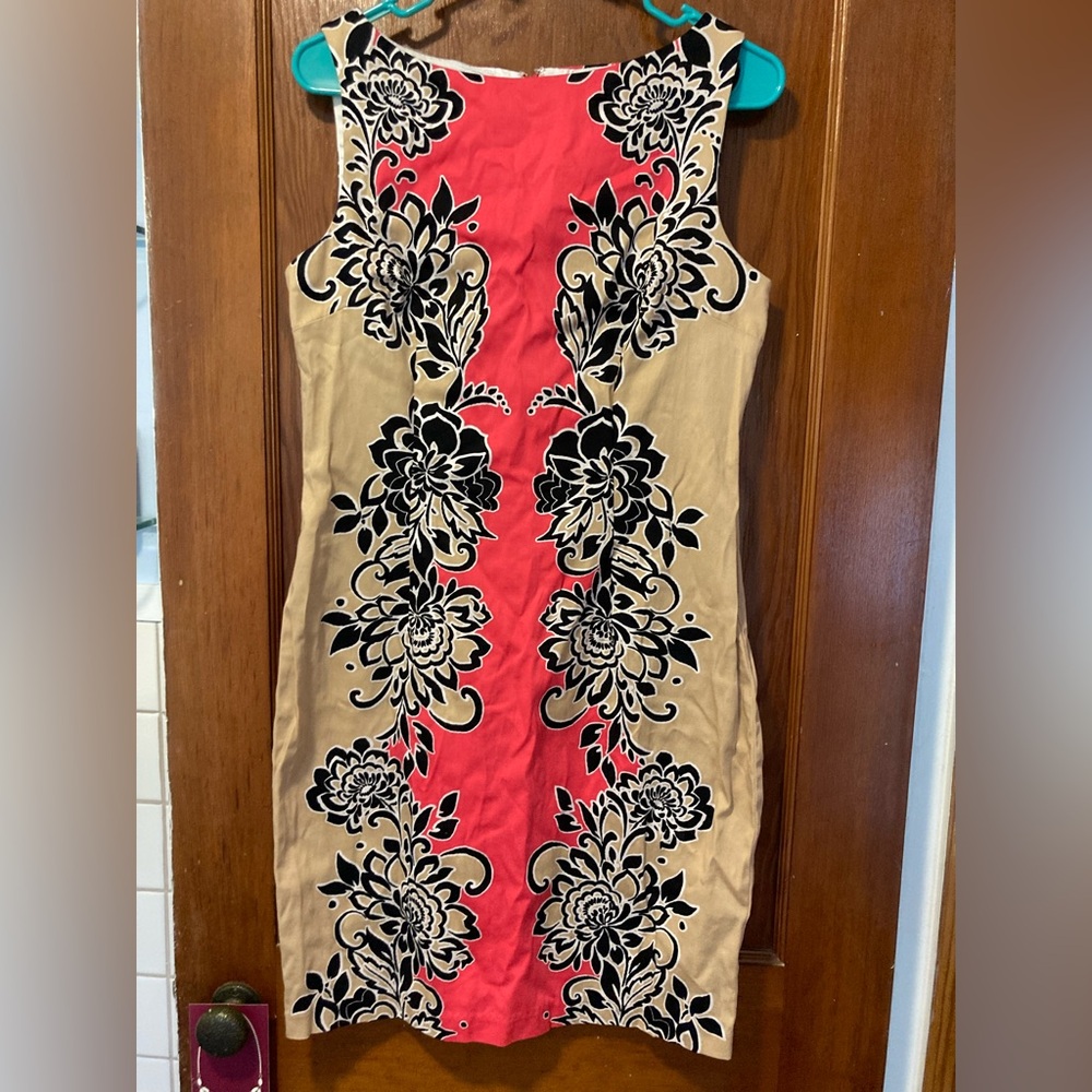 Bright Coral Floral Dress - London Times Sheath Dress 🌺🌺🌺